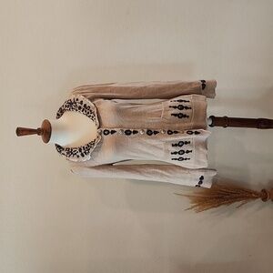 Peruvian Connection Baby Alpaca Embroidered Sweater Cardigan